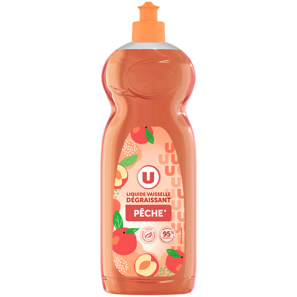 U Liquide vaisselle velours de pêche flacon de 750ml