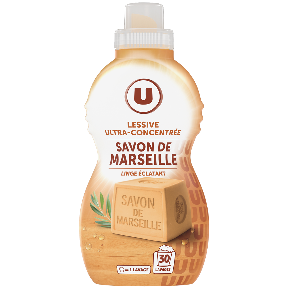 U Lessive liquide concentrée Savon de Marseille  30 lavages soit 0,96l