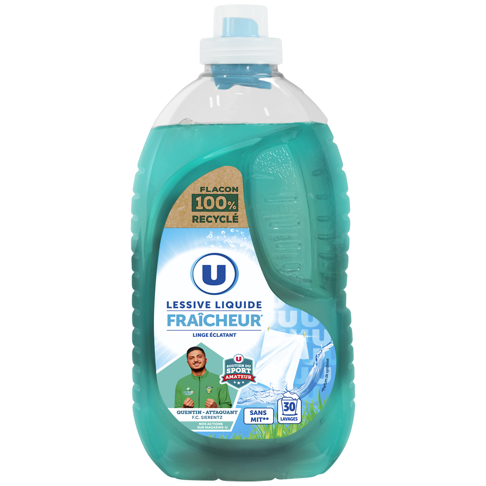 U Lessive liquide fraîcheur  30 lavages, 1,5l