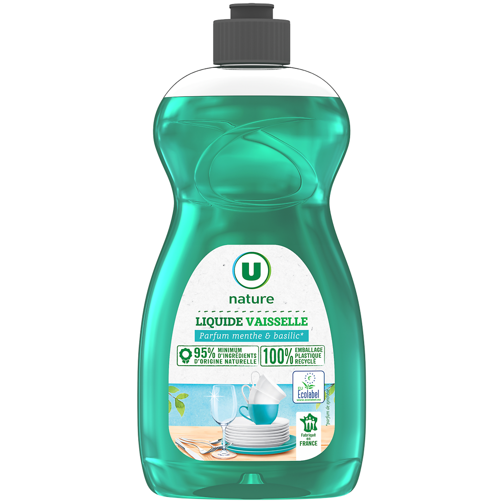 U NATURE Liquide vaisselle Parfum menthe basilic - 500ml