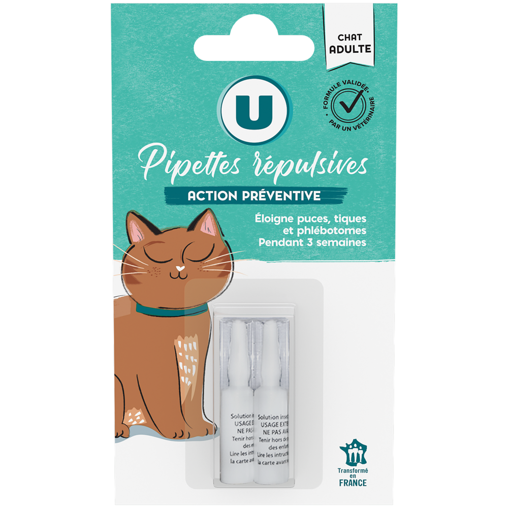 U Pipettes répulsives pour chat  x2