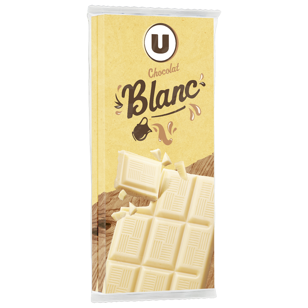 U Chocolat blanc  2 Tablettes de 100g