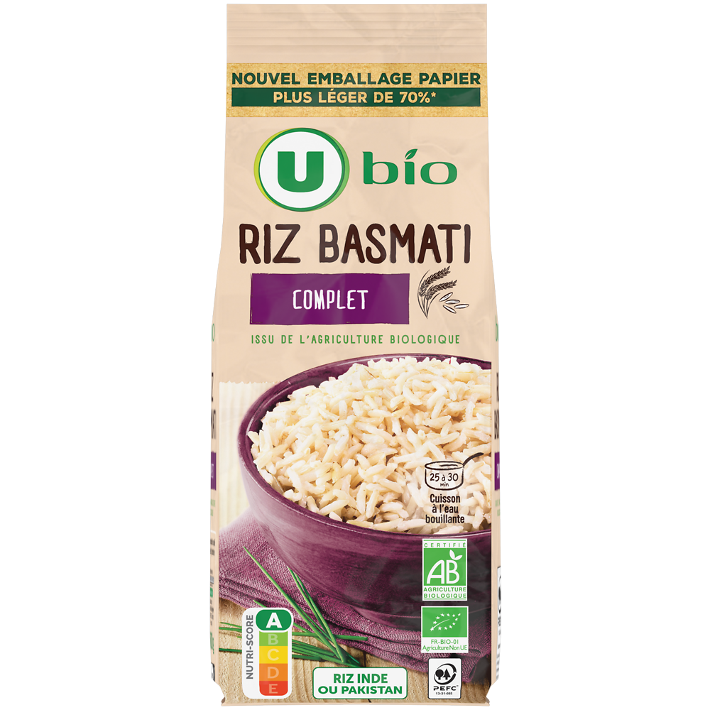 U BIO Riz basmati complet  500g