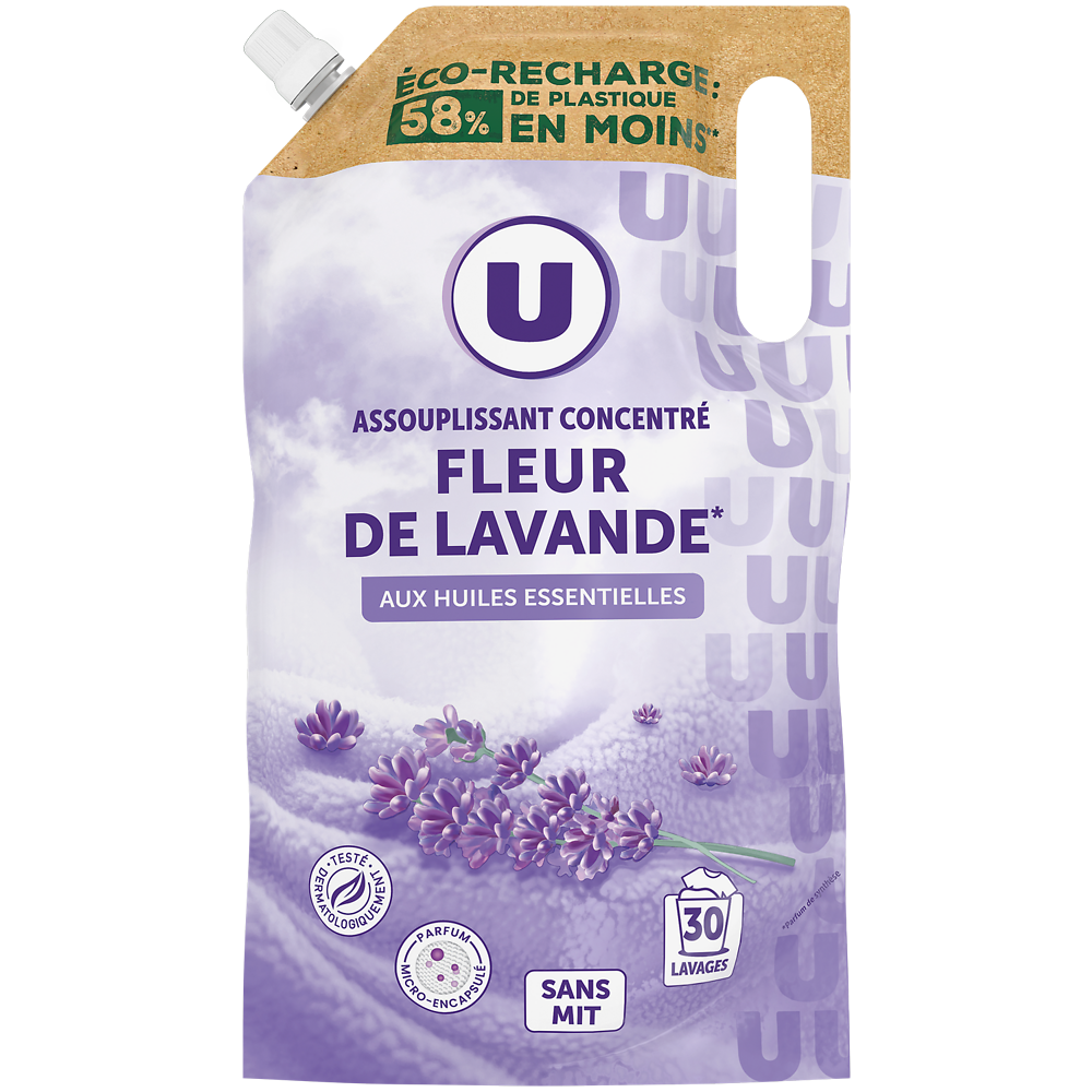 U Adoucissant concentré parfum infusion de lavande recharge 750ml