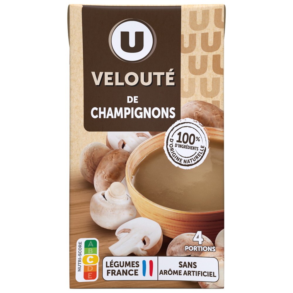 U Soupe Velouté de champignons brique 1 litre