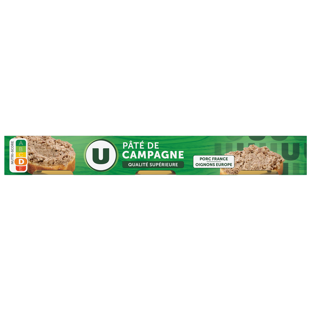 U Pâté de campagne pur porc qualité supérieure  3x1/10, 234g