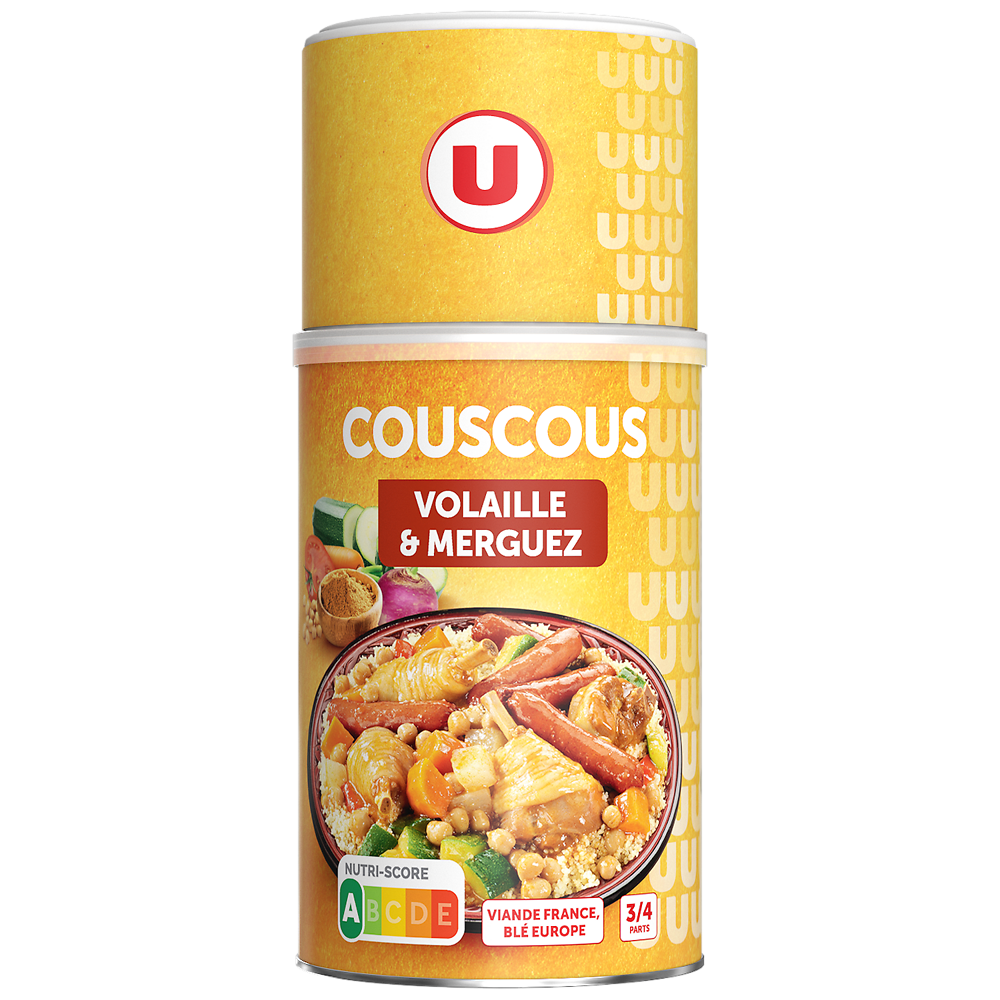 U Couscous volaille/merguez boîte 3/2 de 980g