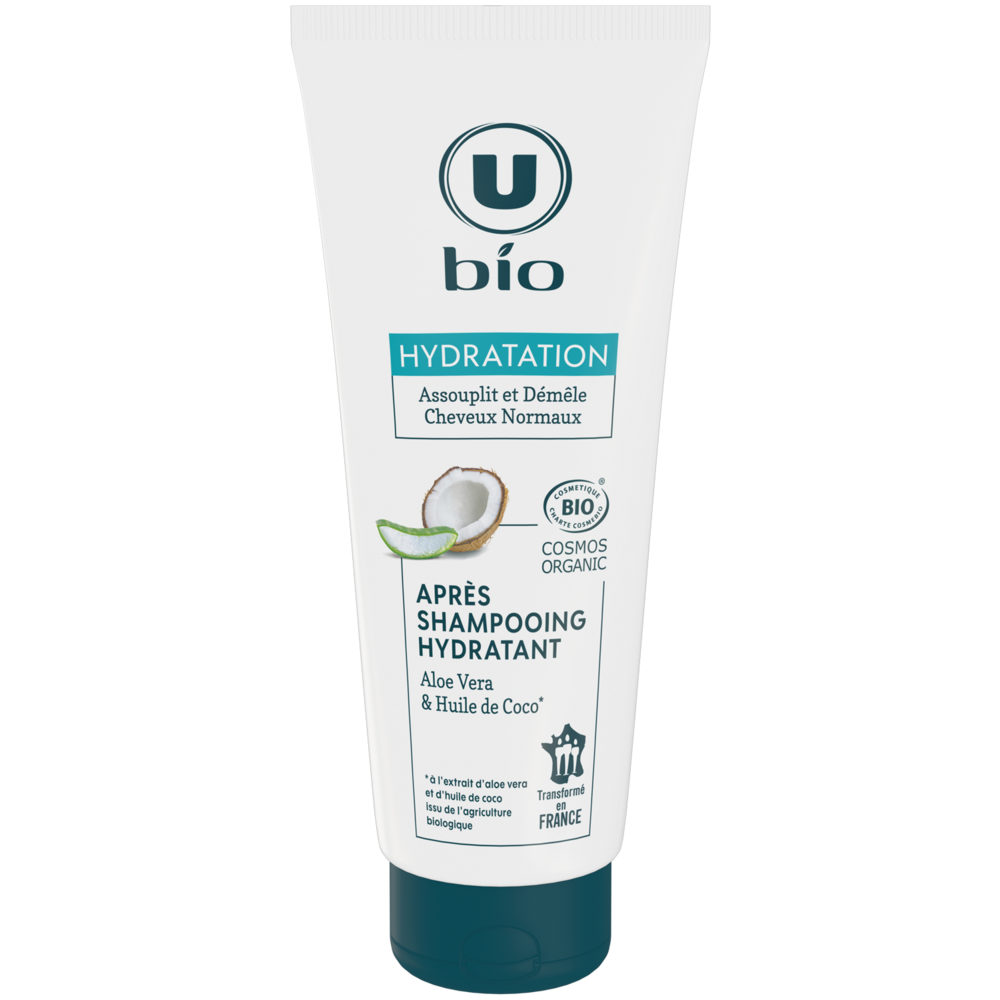 U BIO Après-Shampooing Hydratation Cheveux normaux, aloe vera & huile de coco - 200ml