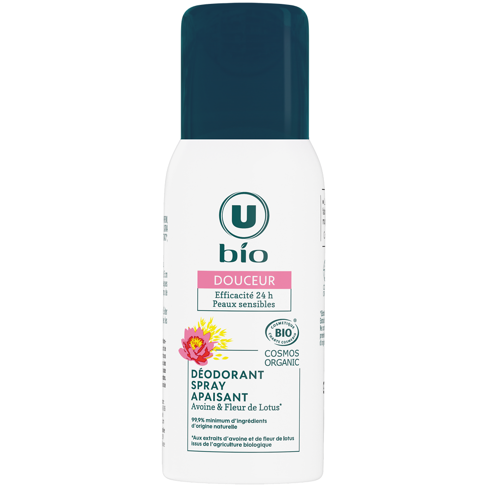 U BIO Déodorant apaisant avoine lotus spray 100ml