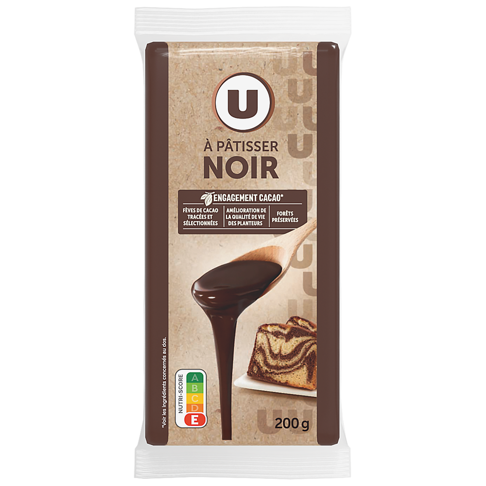 U Chocolat noir 52% à patisser  3 Tablettes de 200g