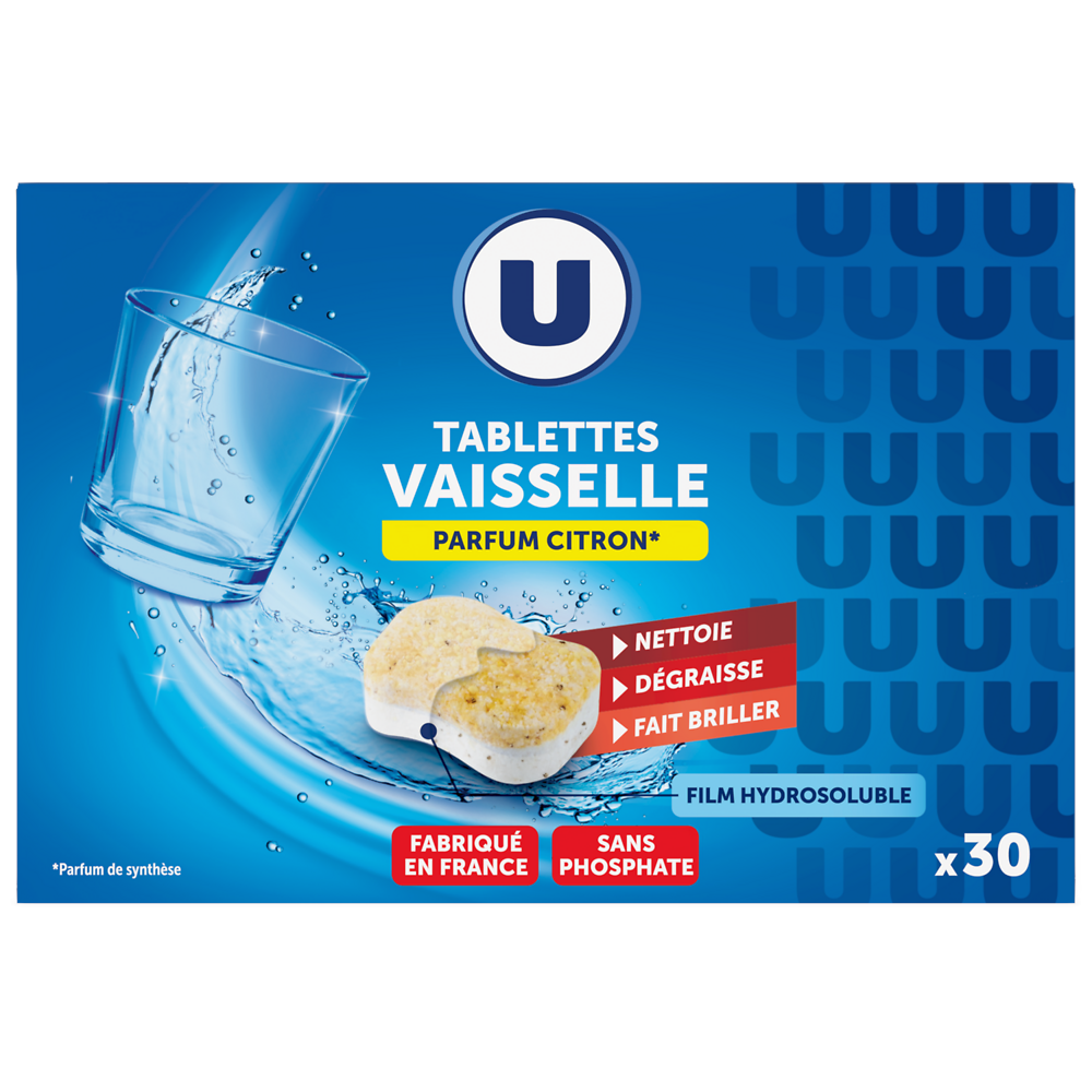 U Tablettes lave-vaisselle standard citron boîte x30 (300g)