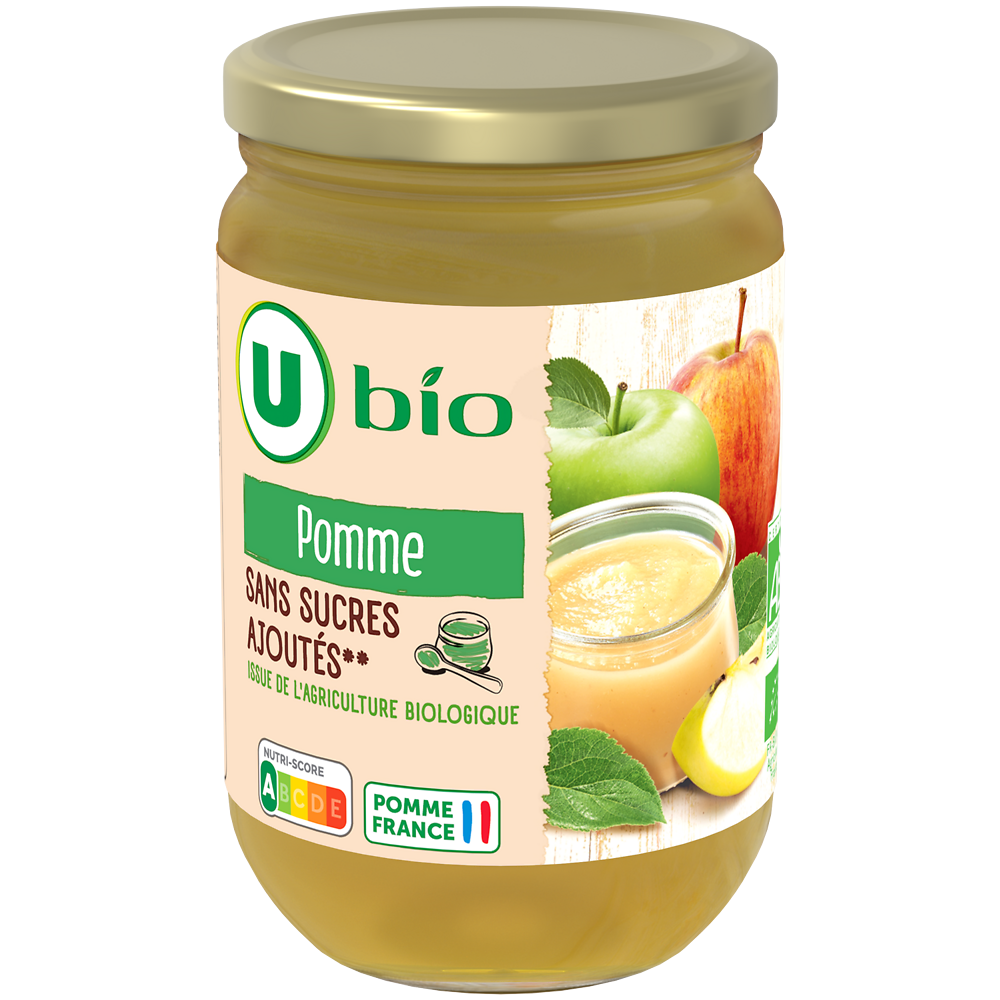 U BIO Purée de pommes sans sucres ajoutés  625g