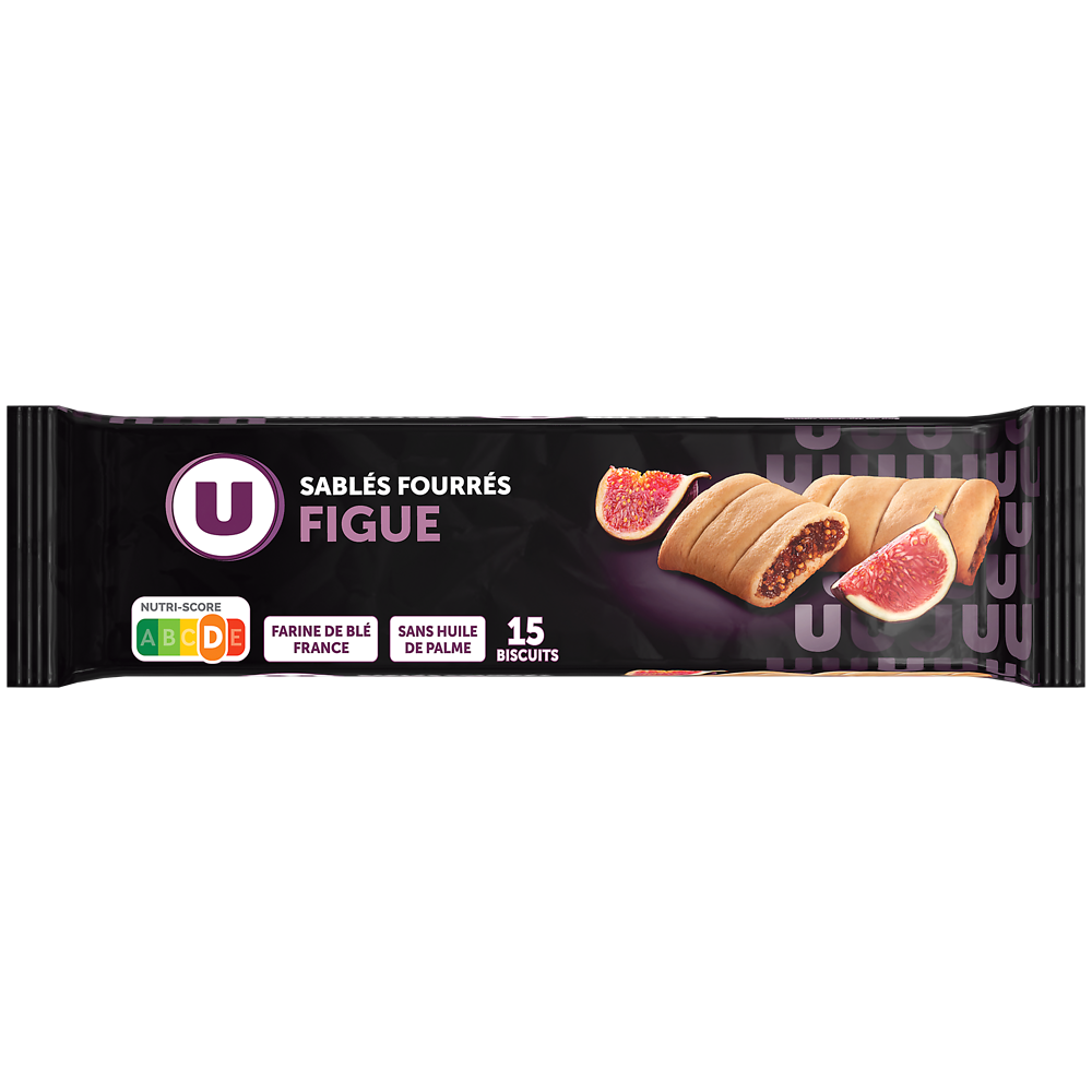 U Biscuits sablés fourrés à la figue - x15 - Paquet de 165g