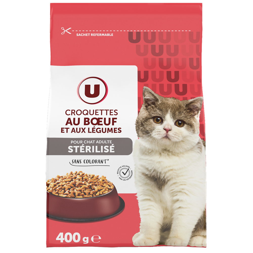 U Croquettes pour chat stérilisé au boeuf & aux légumes 400g