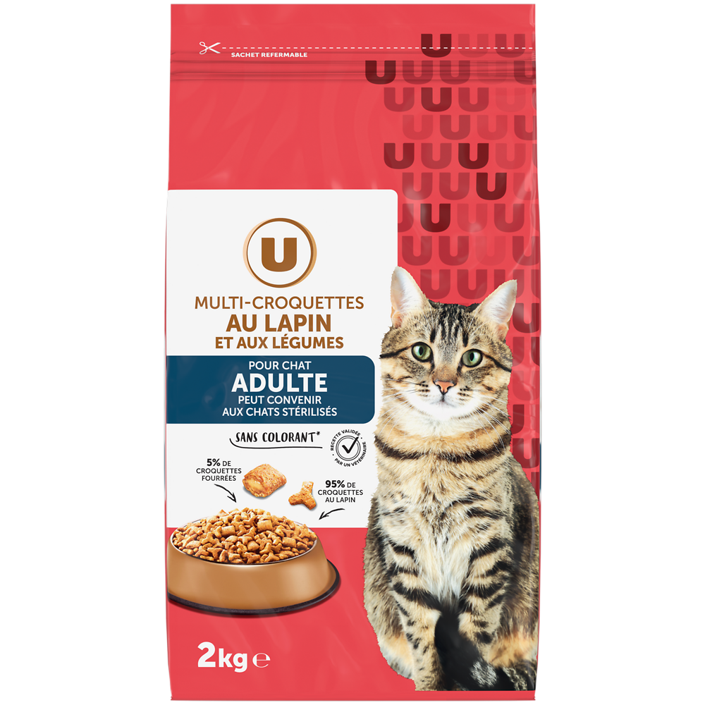 U Croquettes au lapin & aux légumes pour chat 2kg