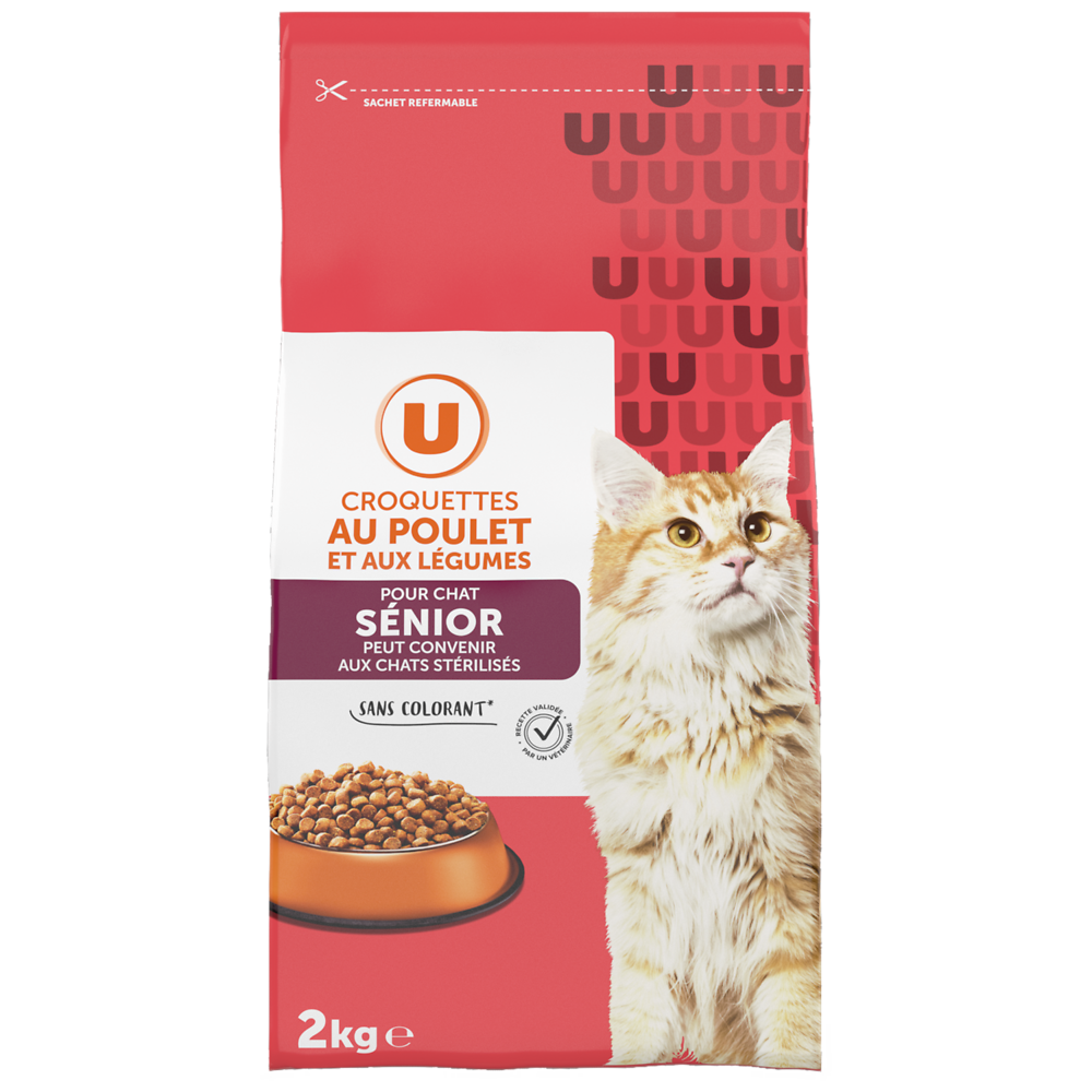 U Croquettes au poulet et aux légumes pour chat senior  2kg