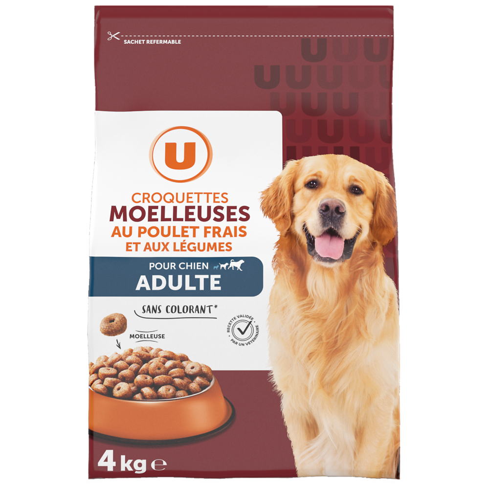 U Croquettes pour chien moelleuses au poulet frais & légumes - 4kg