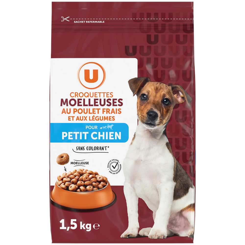 U Croquettes pour petit chien moelleuses poulet frais&légumes - 1,5kg