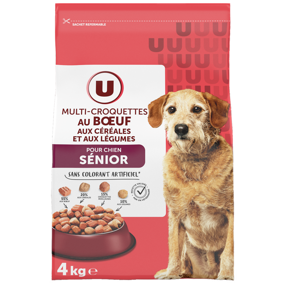 U Croquettes au boeuf pour chien senior 4kg