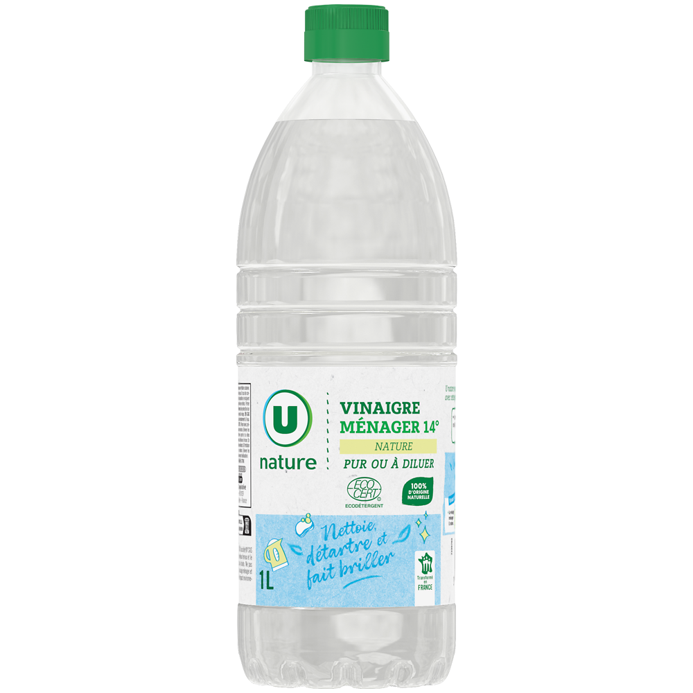 U NATURE Vinaigre ménager 14° flacon 1l.