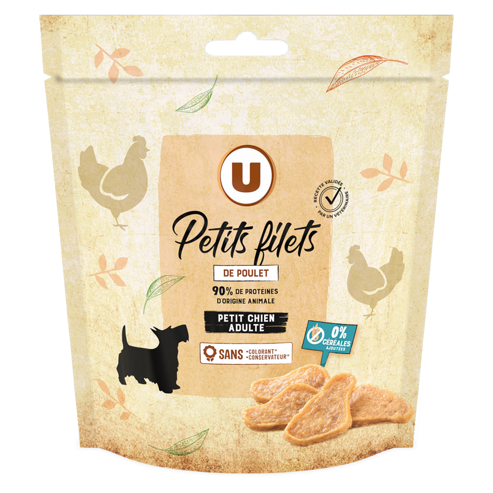 U Friandises Mini filet de poulet pour petit chien 60g