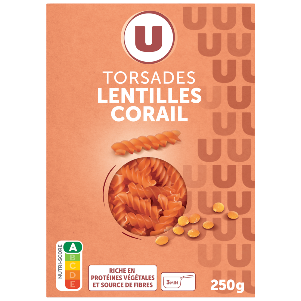 U Torsade lentilles corail, sachet 250g