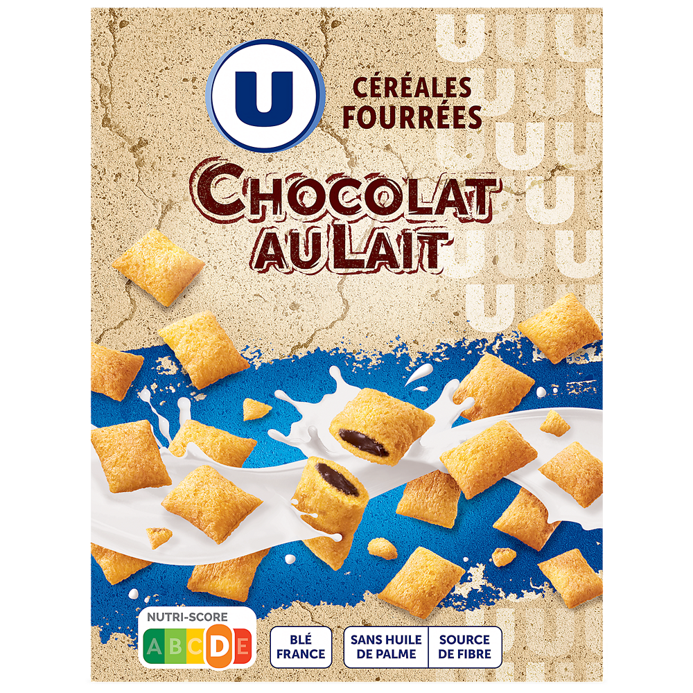 U Céréales fourrées au chocolat au lait 375g