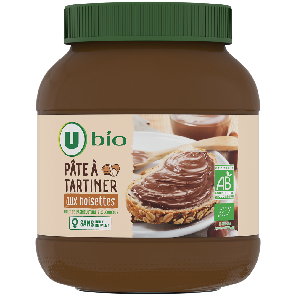 U BIO Pâte à tartiner aux noisettes pot 700g