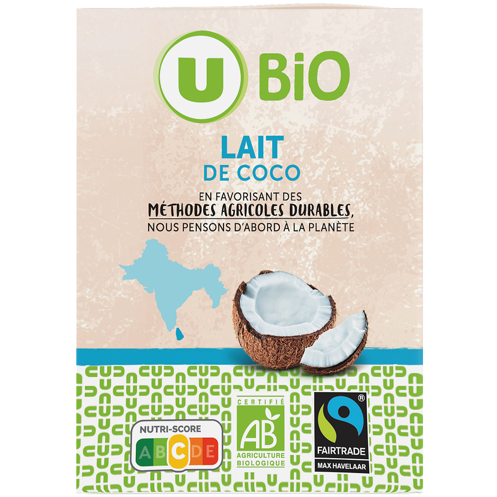 U BIO Lait de coco  briquette 200ml