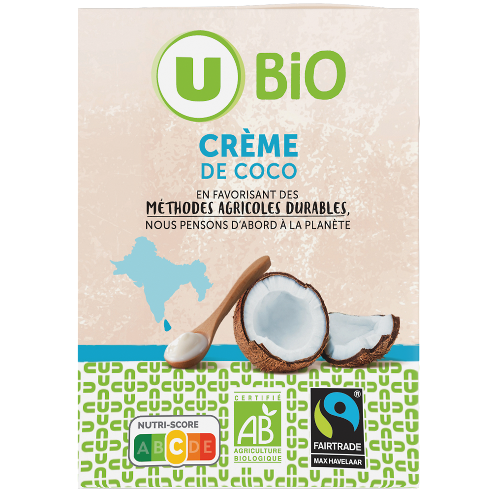 U BIO Crème de coco  briquette 200ml