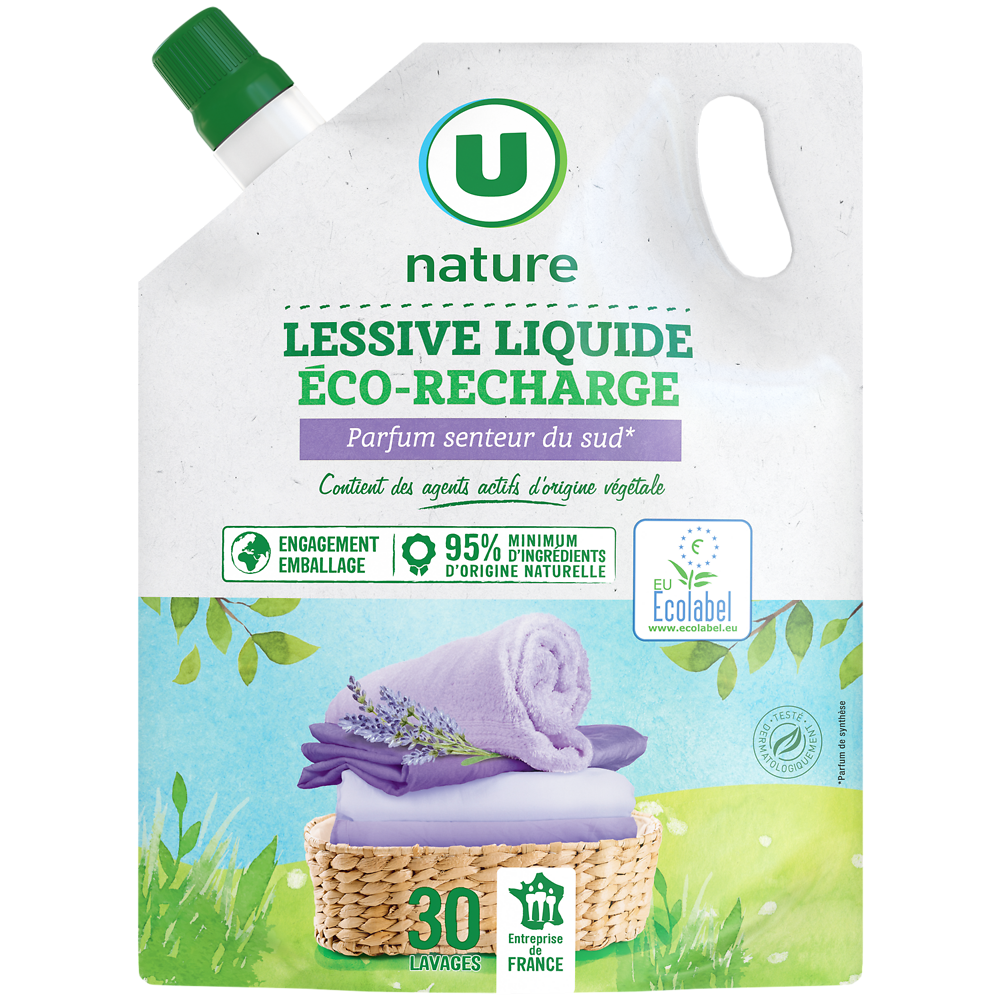 U NATURE Lessive liquide senteur du sud 30 lavages - 1,5L