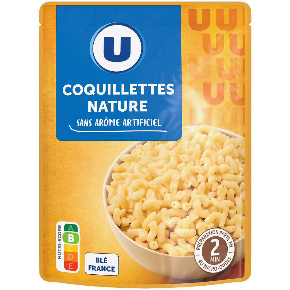 U Coquillette nature micro-ondable 2' doy pack 250g