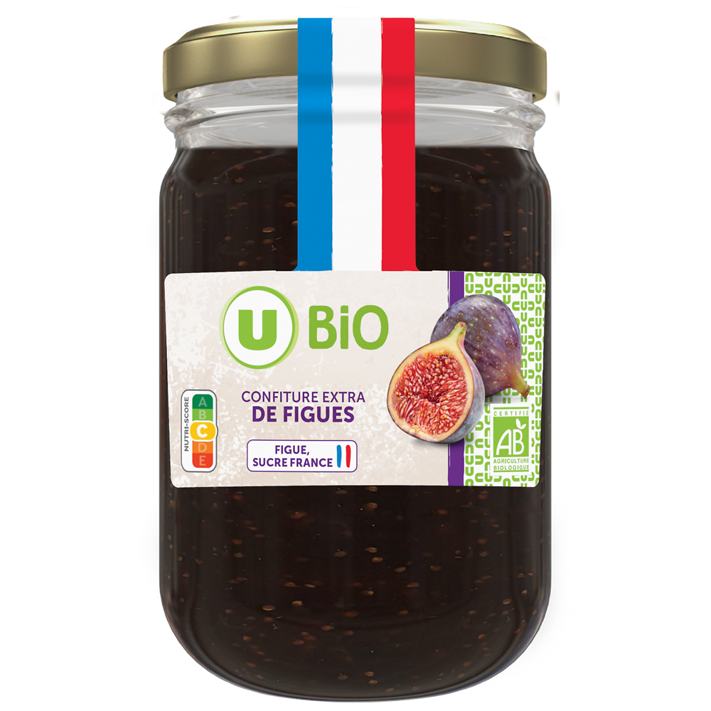 U BIO Confiture extra de figues (figues, sucre France)  pot 280g