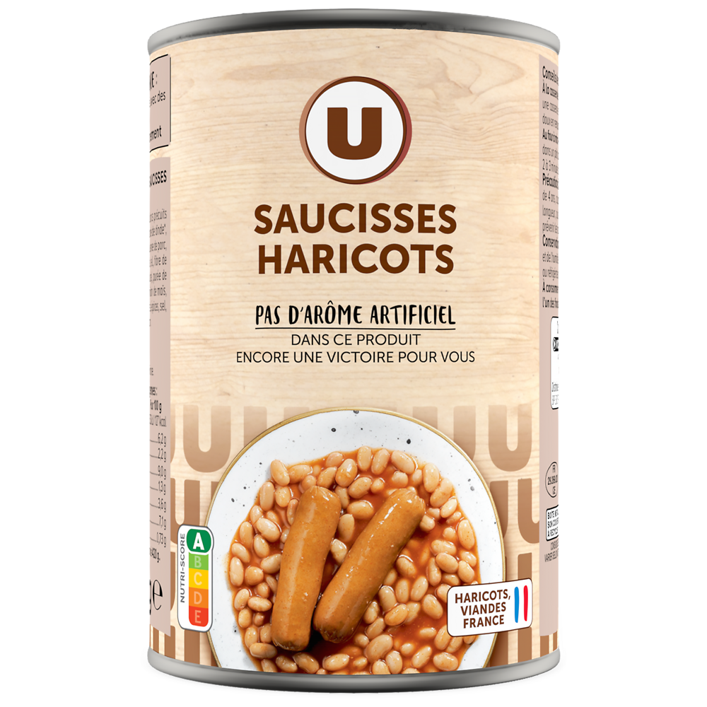 U Saucisse haricot boîte 1/2 420g