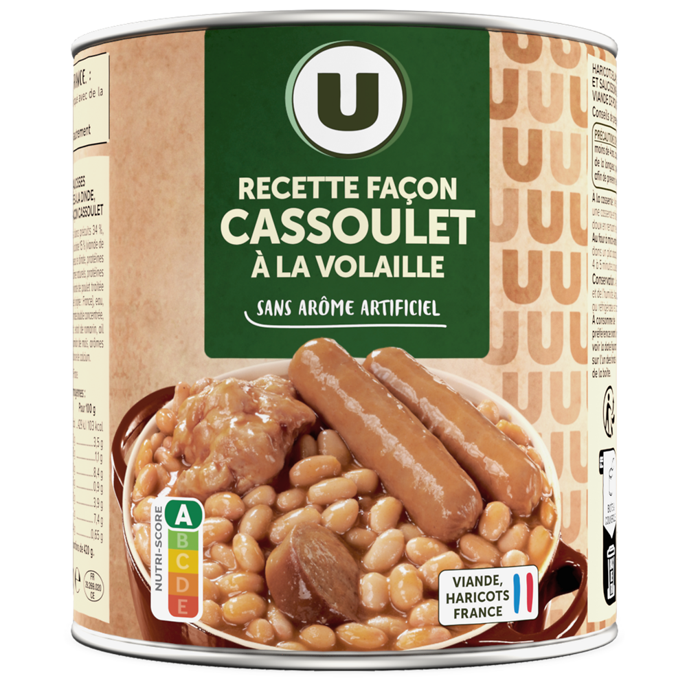 U Cassoulet volaille boîte 4/4 840g