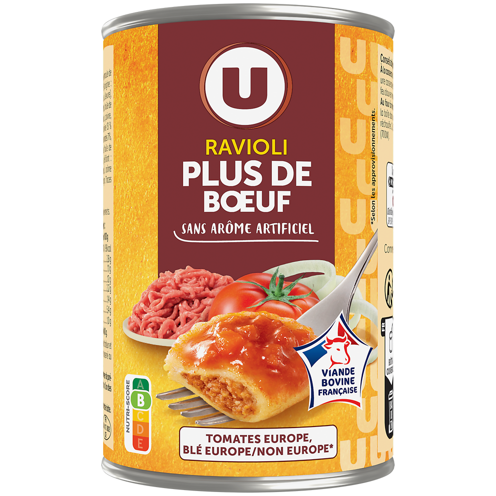 U Ravioli plus de boeuf boîte 1/2 400g