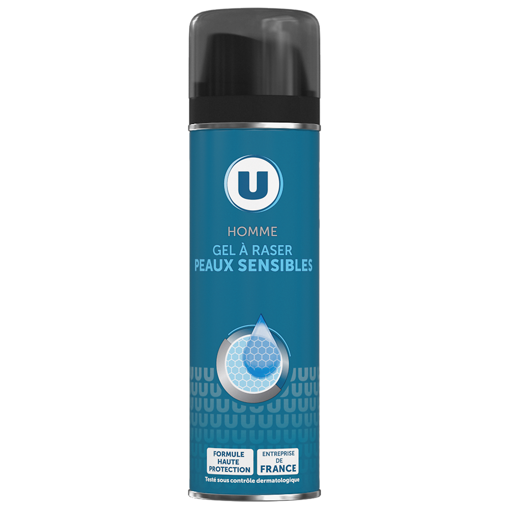 U Gel à raser homme peaux sensibles - Atomiseur 200ml