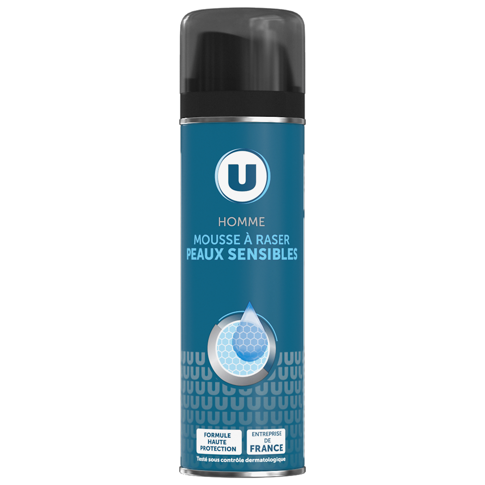 U Mousse à raser homme peaux sensibles atomiseur 250ml