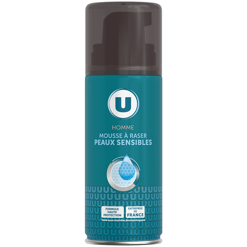 U Mousse à raser homme peaux sensibles 100ml