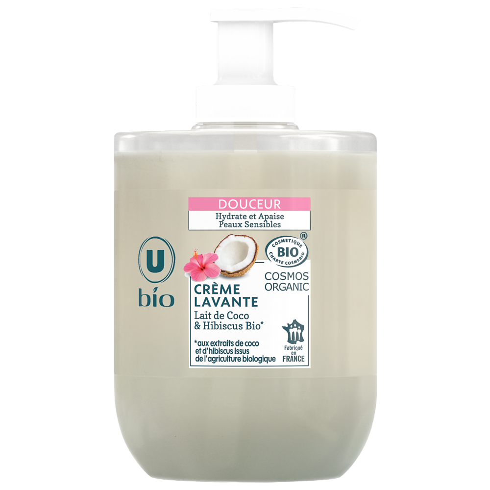 U BIO Crème lavante bio douceur de lait de coco et hibiscus  300ml