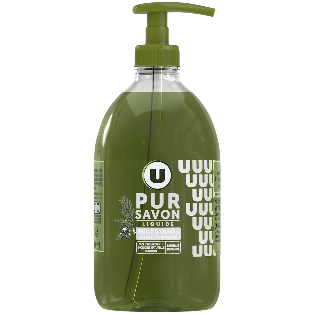 U Savon liquide olive romarin flacon 500ml