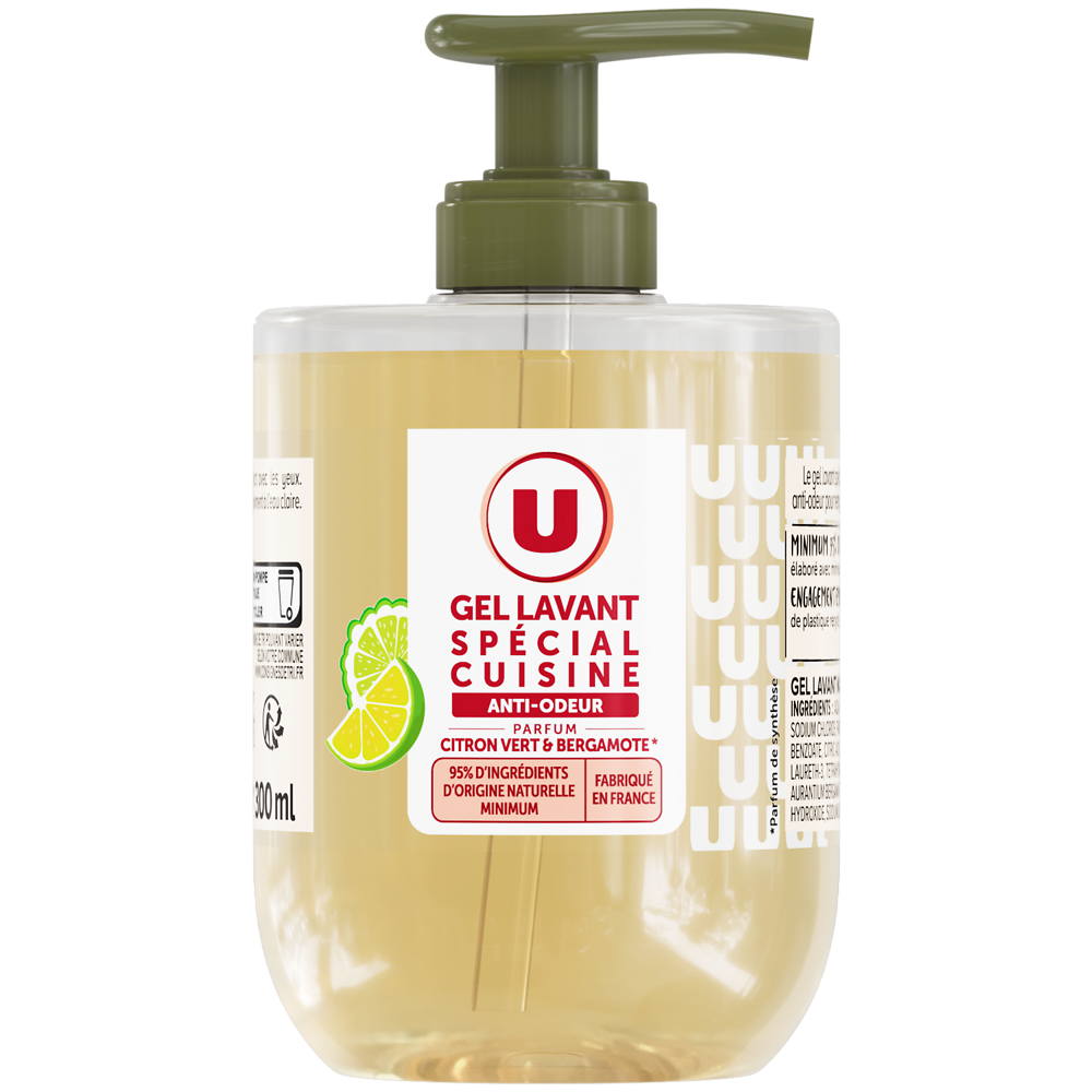 U Gel lavant cuisine citron bergamote pompe 300ml