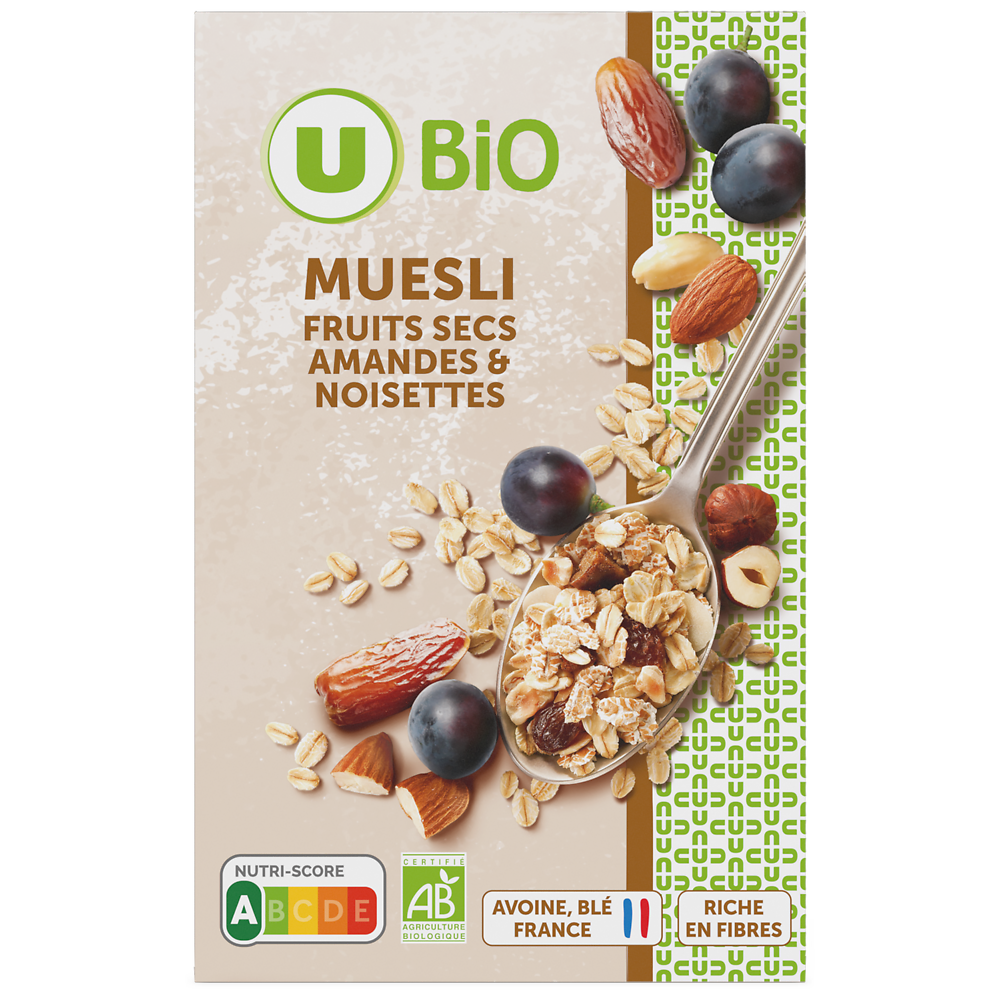 U BIO Muesli fruits secs amandes et noisettes  500g