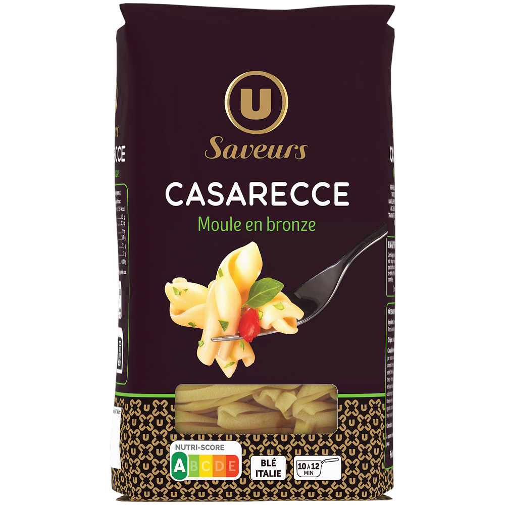 U SAVEURS Casarecce de semoule de blé dur  sachet 500g