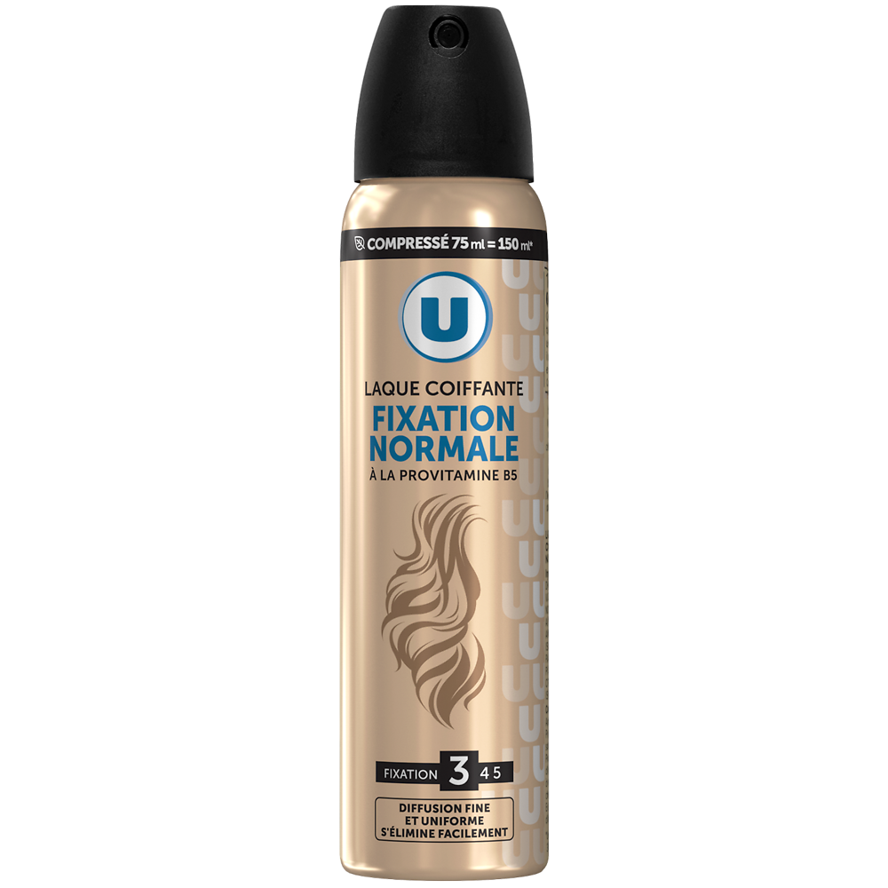 U Laque coiffante fixation normale compressée 75ml