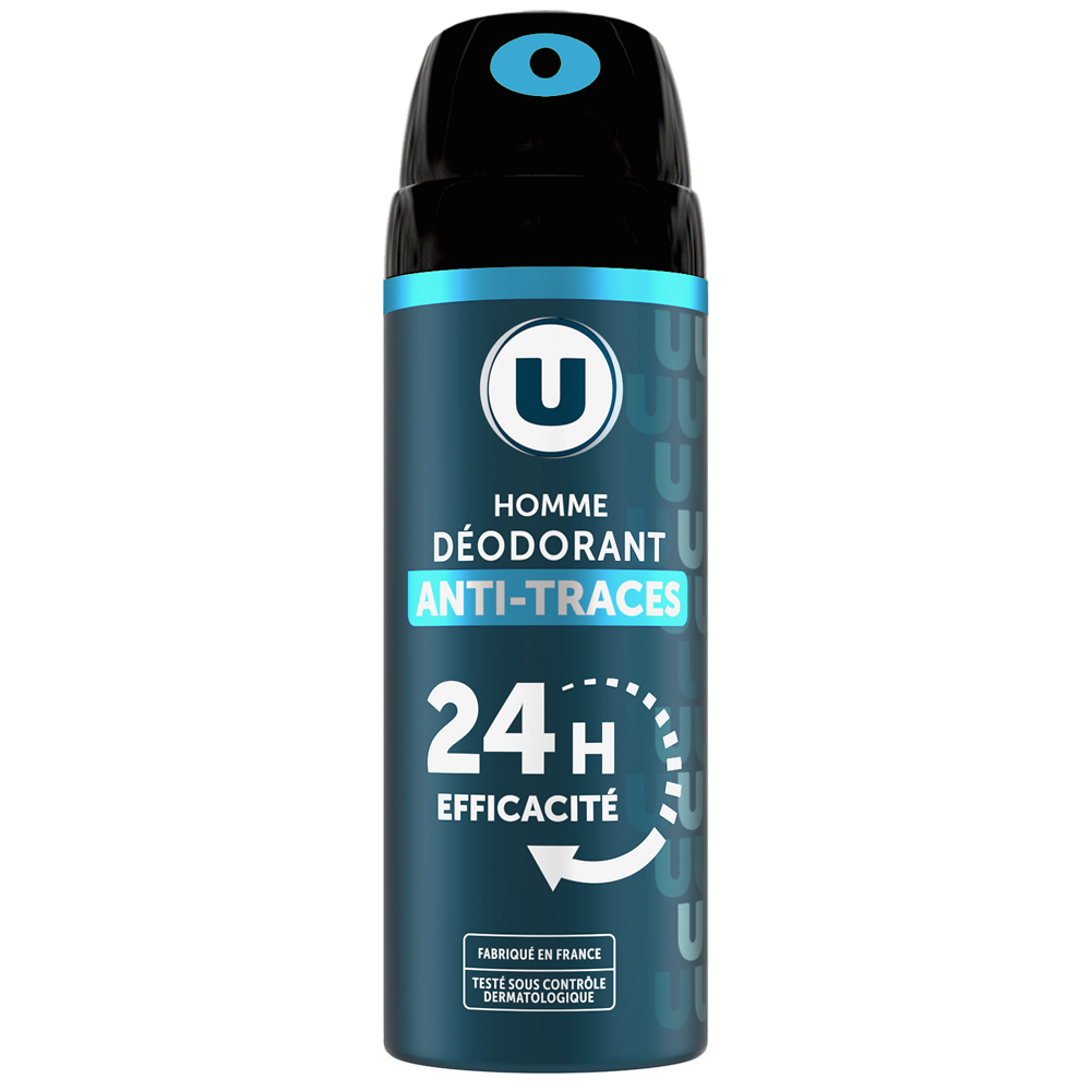 U Déodorant homme anti-traces 24h, atomiseur 200ml