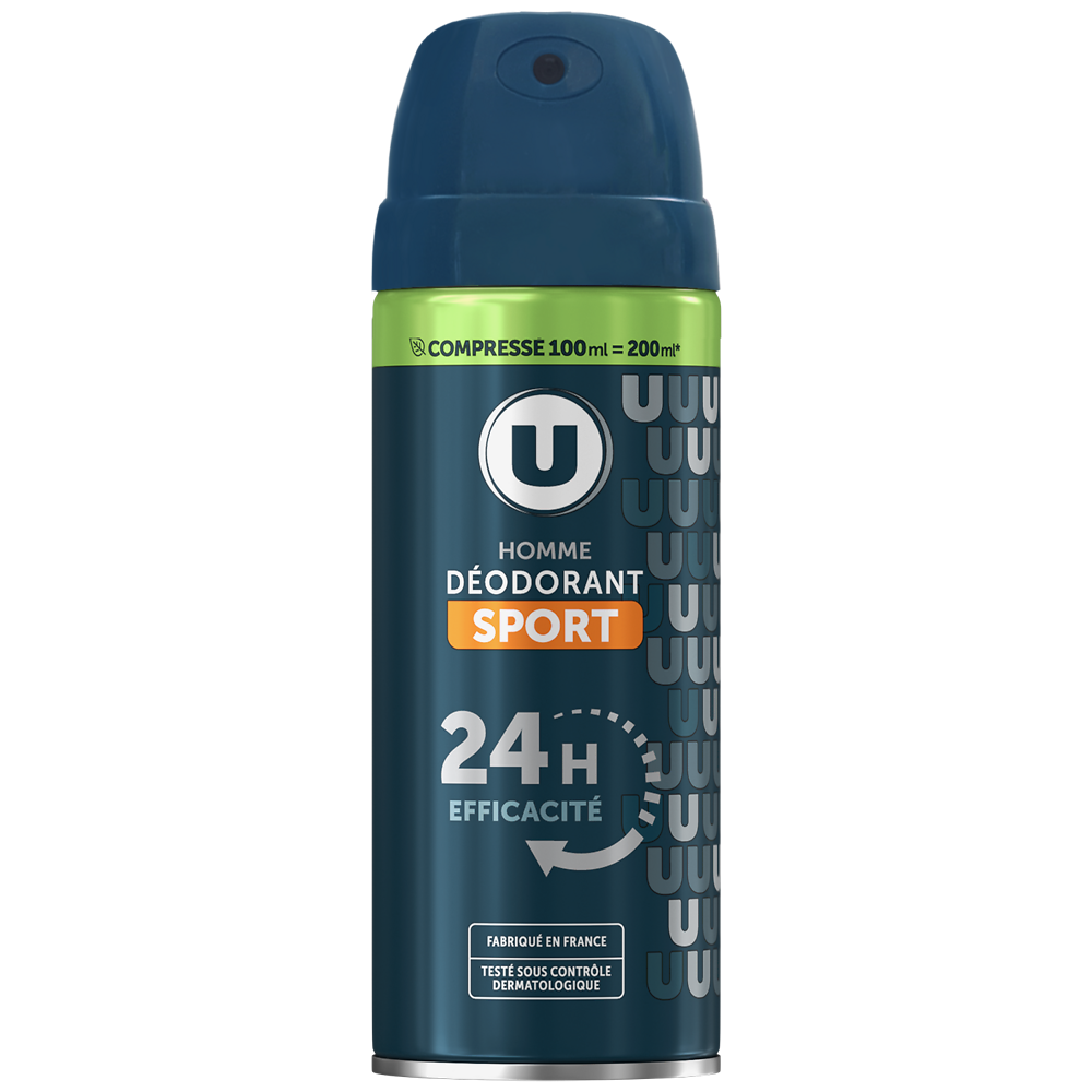 U Déodorant compressé homme sport 24h, 100ml