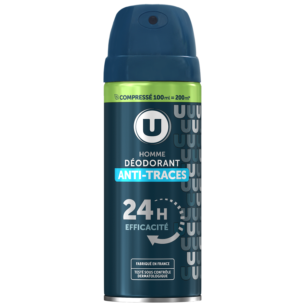 U Déodorant compressé homme anti-traces 24h, 100ml