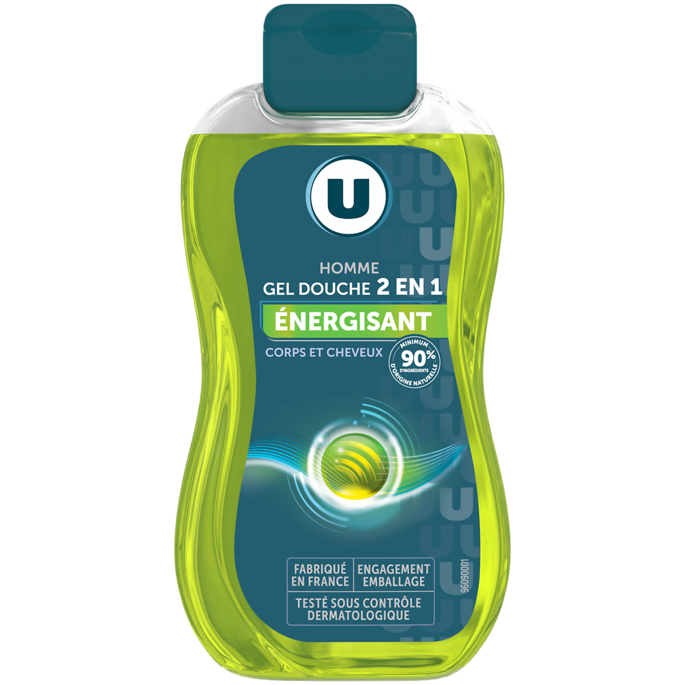 U Gel douche homme Energisant Corps et cheveux - 250ml