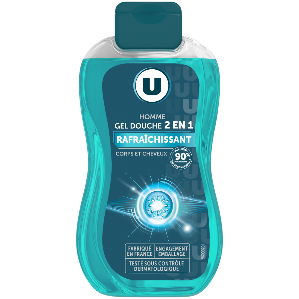 U Gel douche homme rafraîchissant 2en1 - flacon 250ml